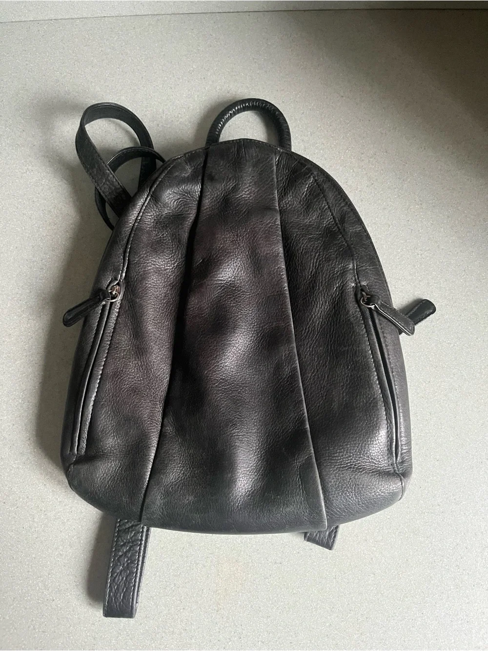 Vintage Osgoode Marley Black Leather Compact Backpack — Everyday Carry